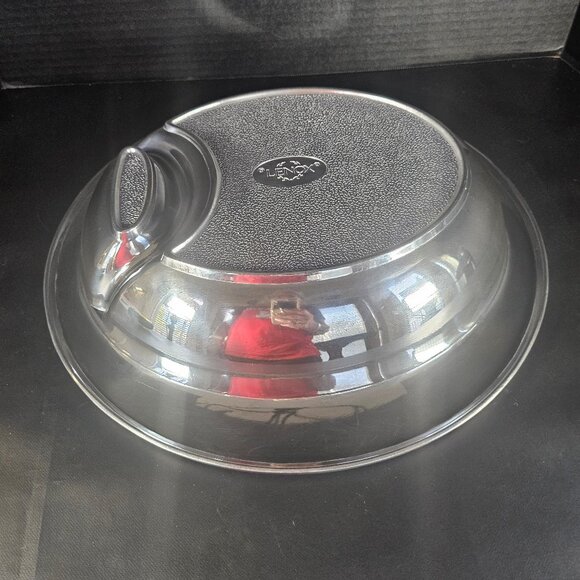 New Lenox Winter Theme Large Chip Dip Bowl Holly Berry Pattern Aluminum 14" - Picture 13 of 15